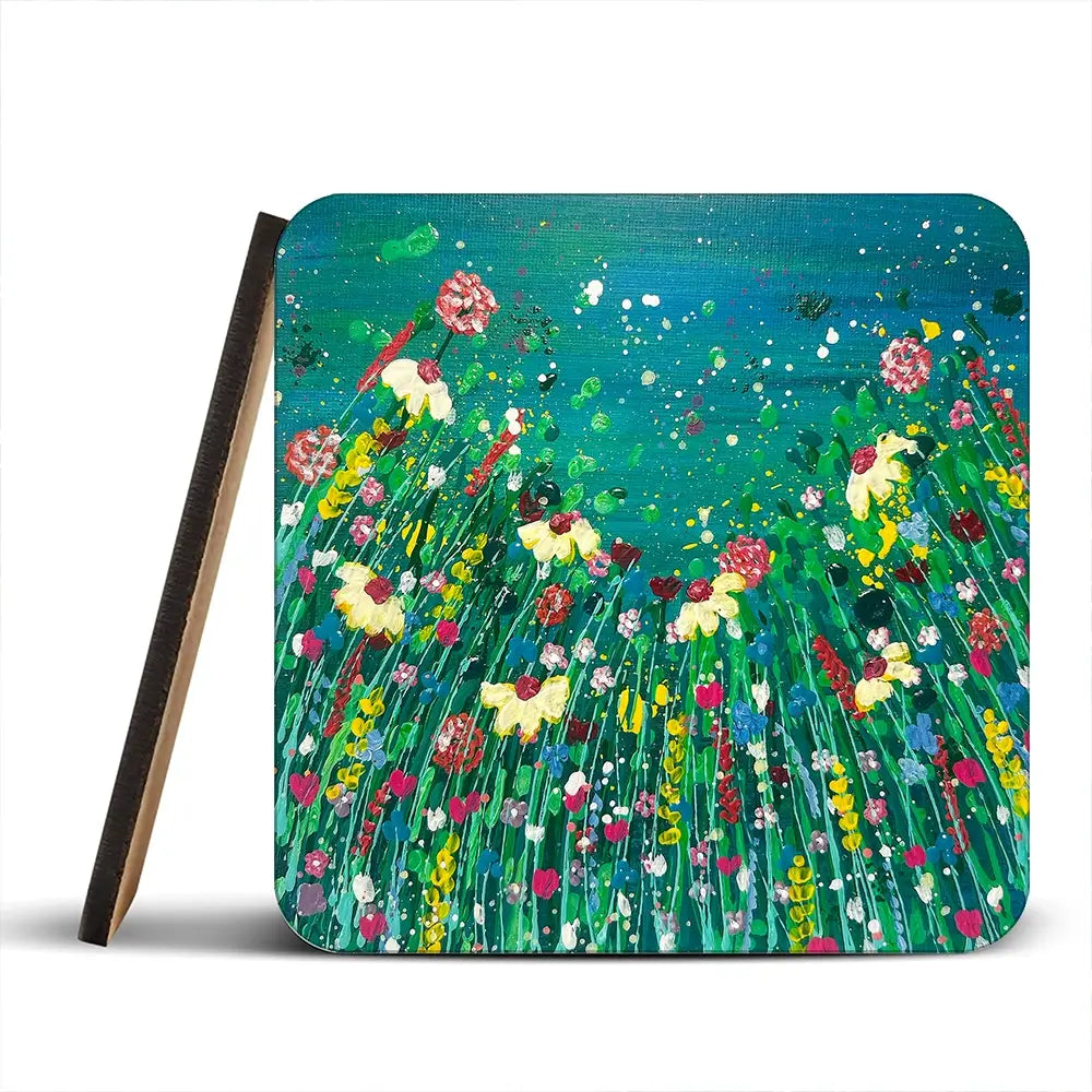 Floral Green Coaster Set Floral Green Coaster Set wall art product Emma LC Art
