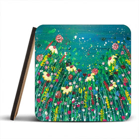 Floral Green Coaster Set Floral Green Coaster Set wall art product Emma LC Art