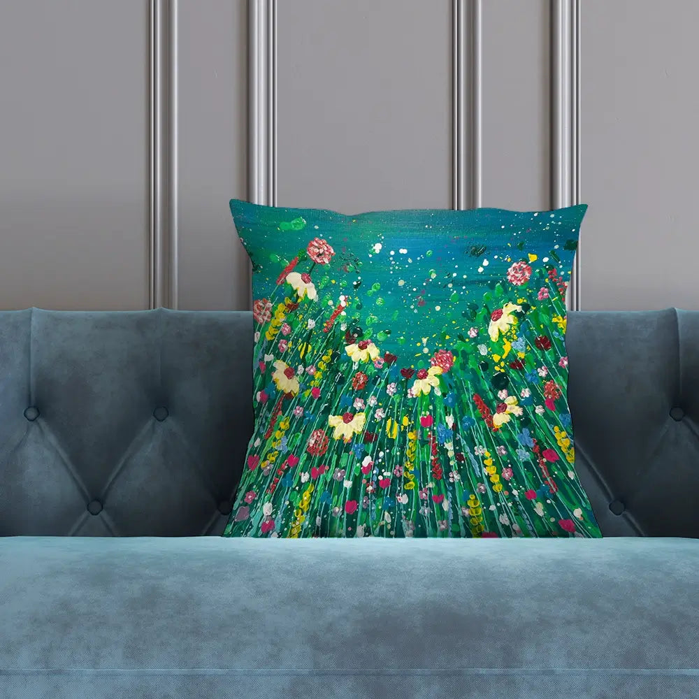 Floral Green Cushion Floral Green Cushion wall art product Emma LC Art
