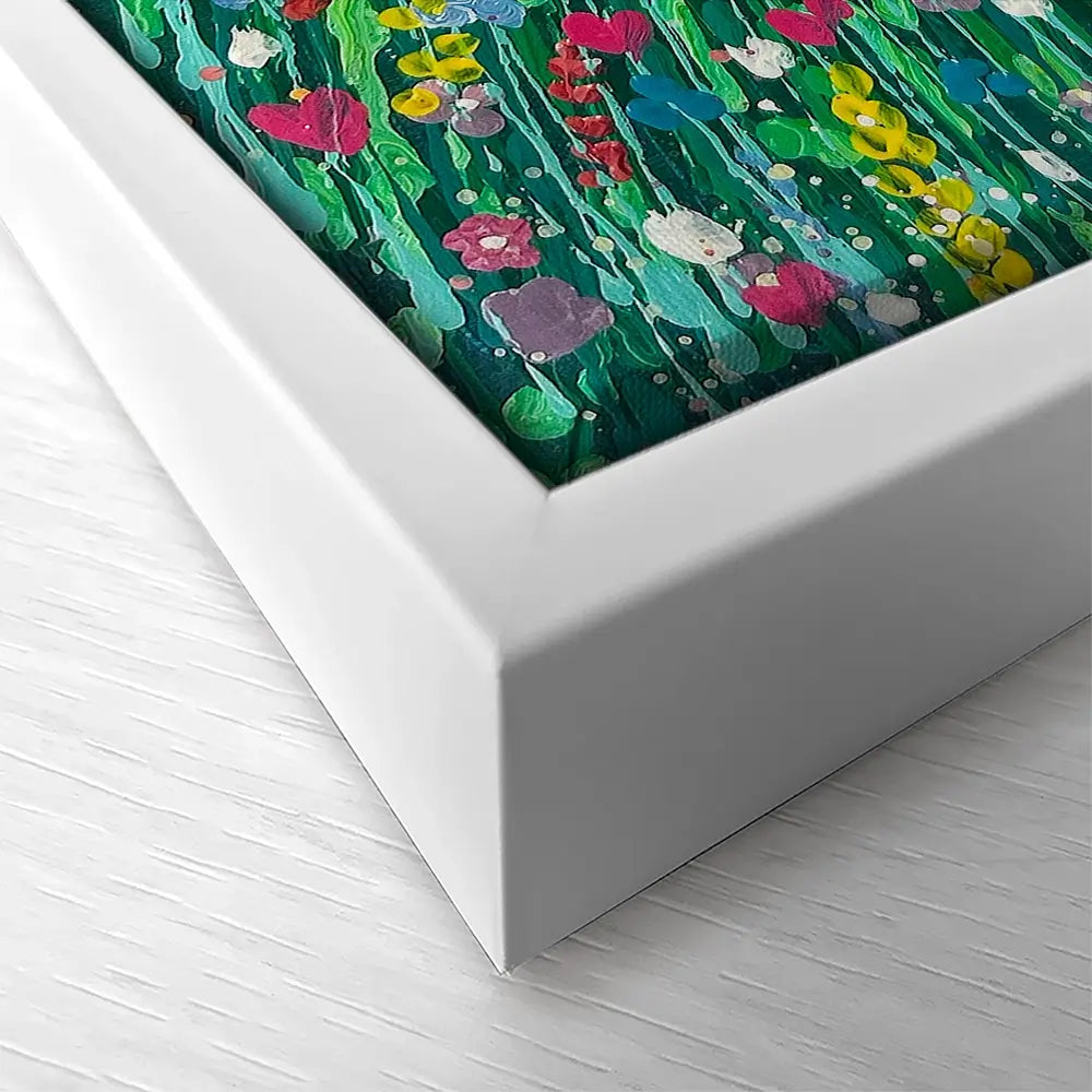 Floral Green Square Canvas Print Floral Green Square Canvas Print wall art product Emma LC Art