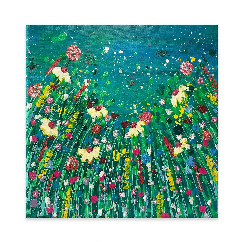 Floral Green Square Canvas Print Floral Green Square Canvas Print wall art product Emma LC Art