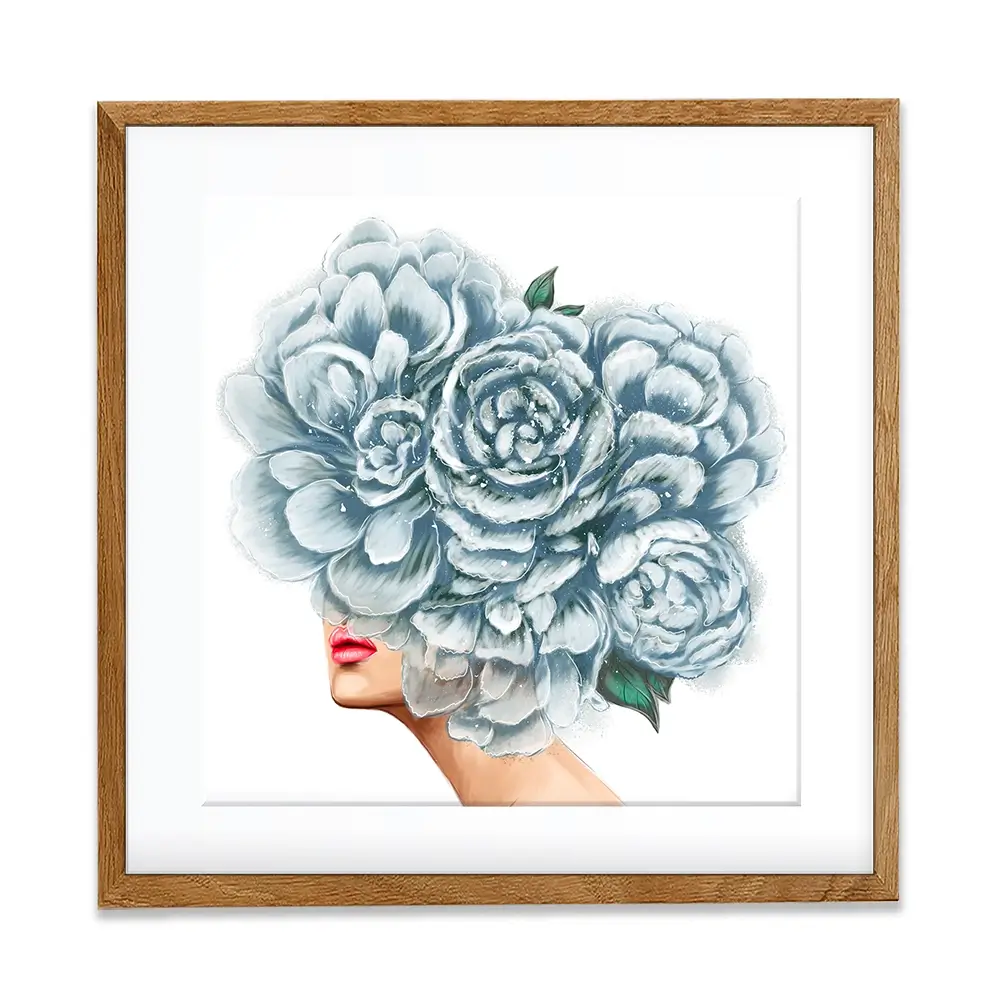 Floral Head Square Framed Art Print Floral Head Square Framed Art Print wall art product O.Tyshchenko / Shutterstock