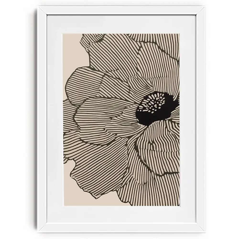 Floral Lines Framed Art Print Floral Lines Framed Art Print wall art product IAmHomeStudio