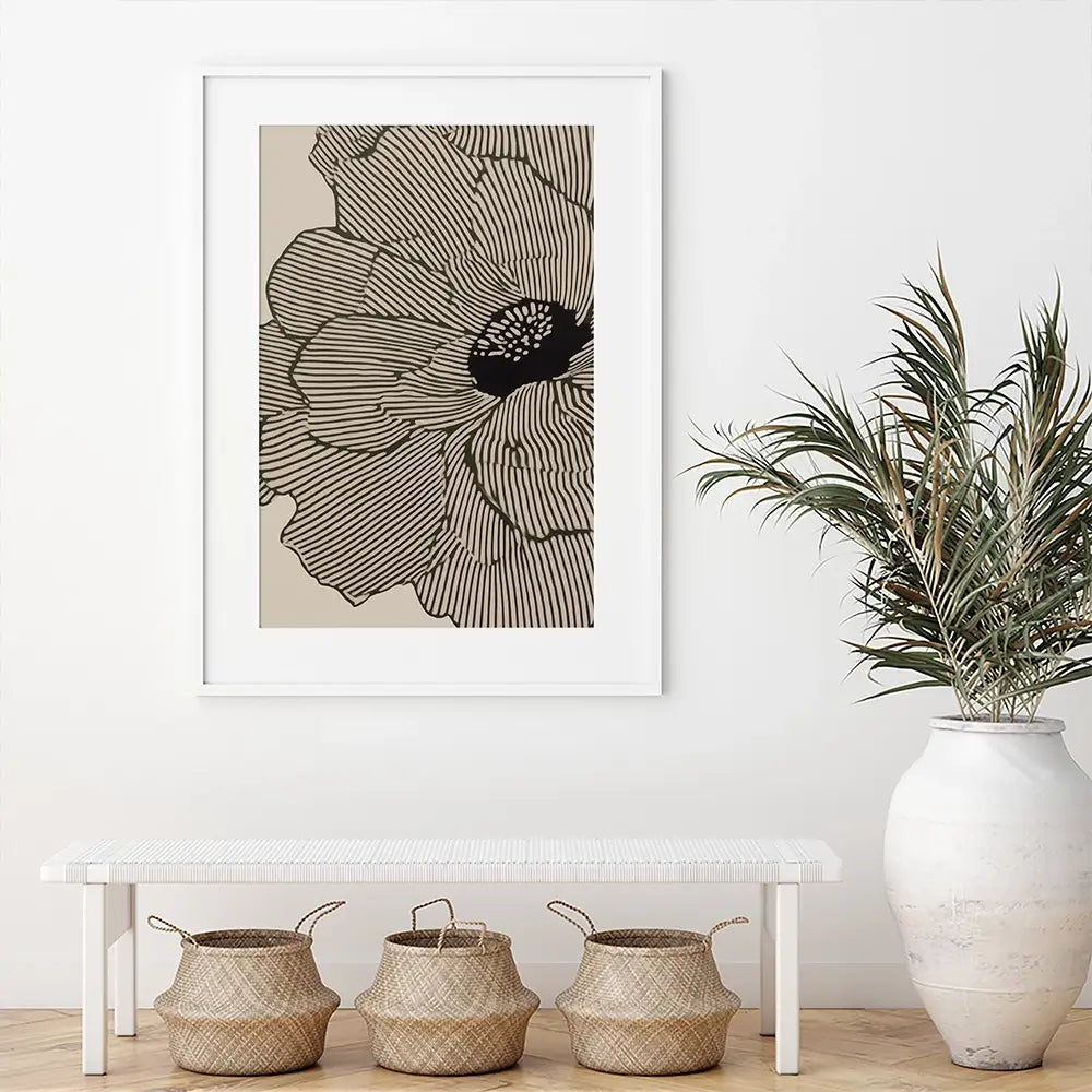 Floral Lines Framed Art Print Floral Lines Framed Art Print wall art product IAmHomeStudio