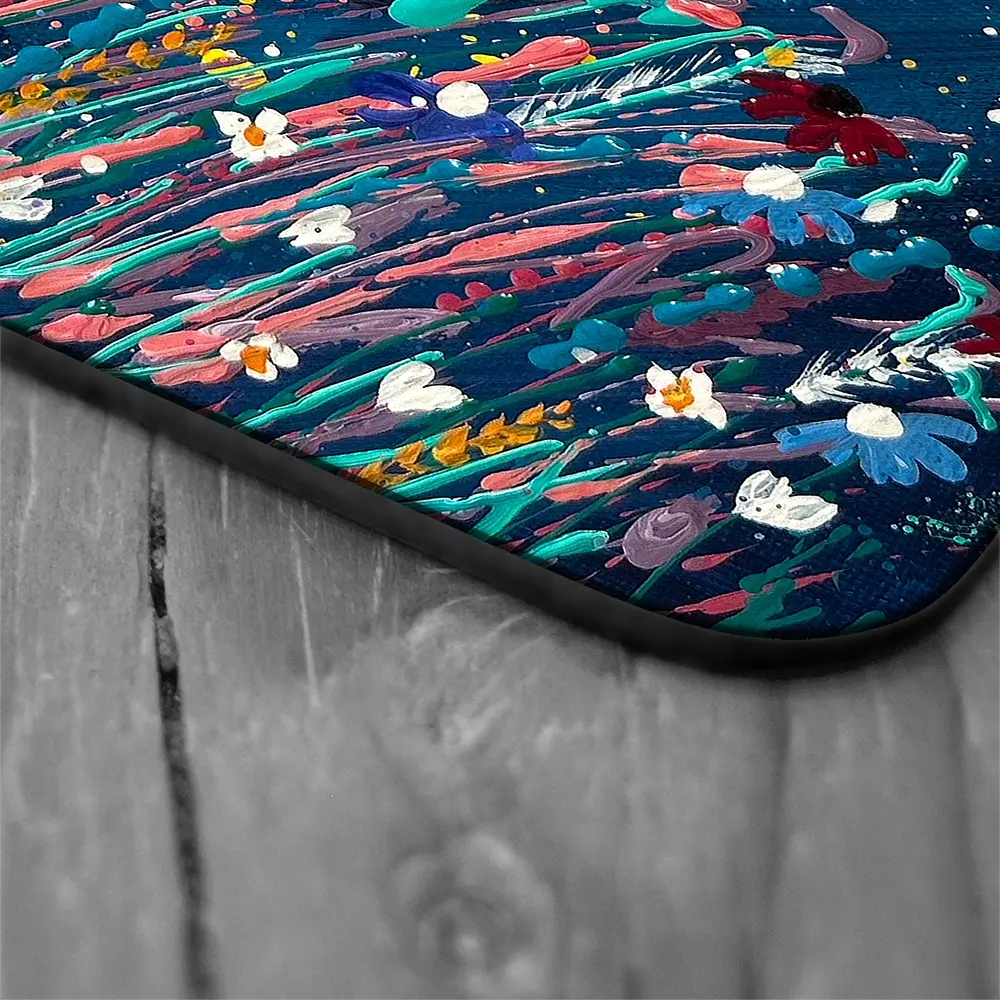 Floral Navy Nights Coaster Set Floral Navy Nights Coaster Set wall art product Emma LC Art