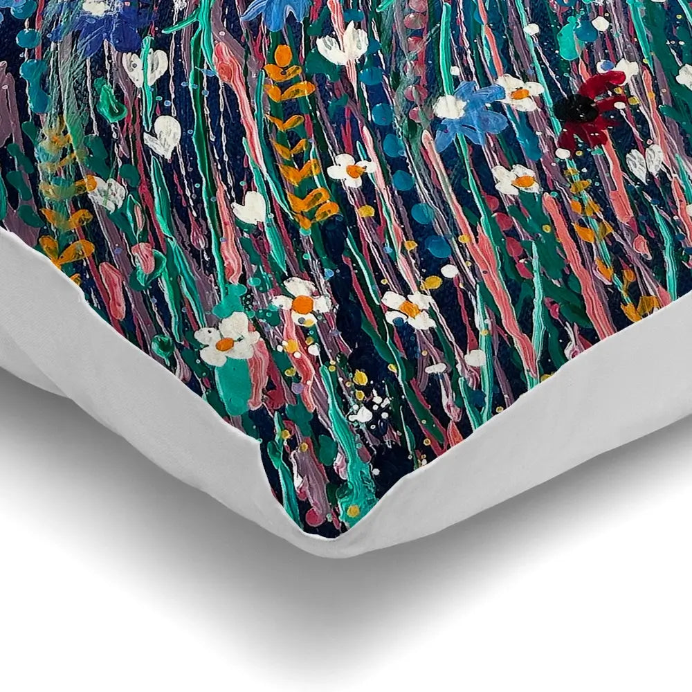 Floral Navy Nights Cushion Floral Navy Nights Cushion wall art product Emma LC Art