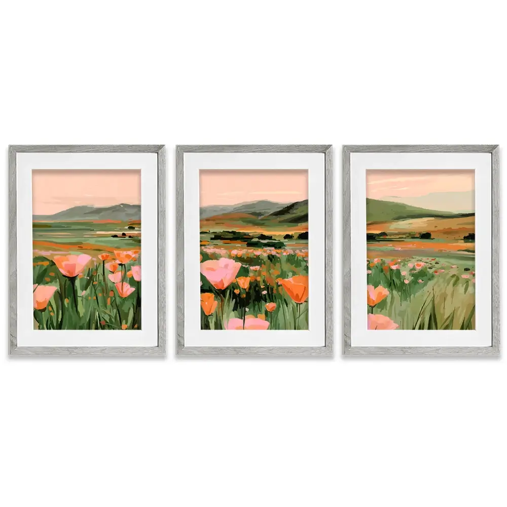 Floral Spread Framed Art Print Trio Floral Spread Framed Art Print Trio wall art product IAmHomeStudio