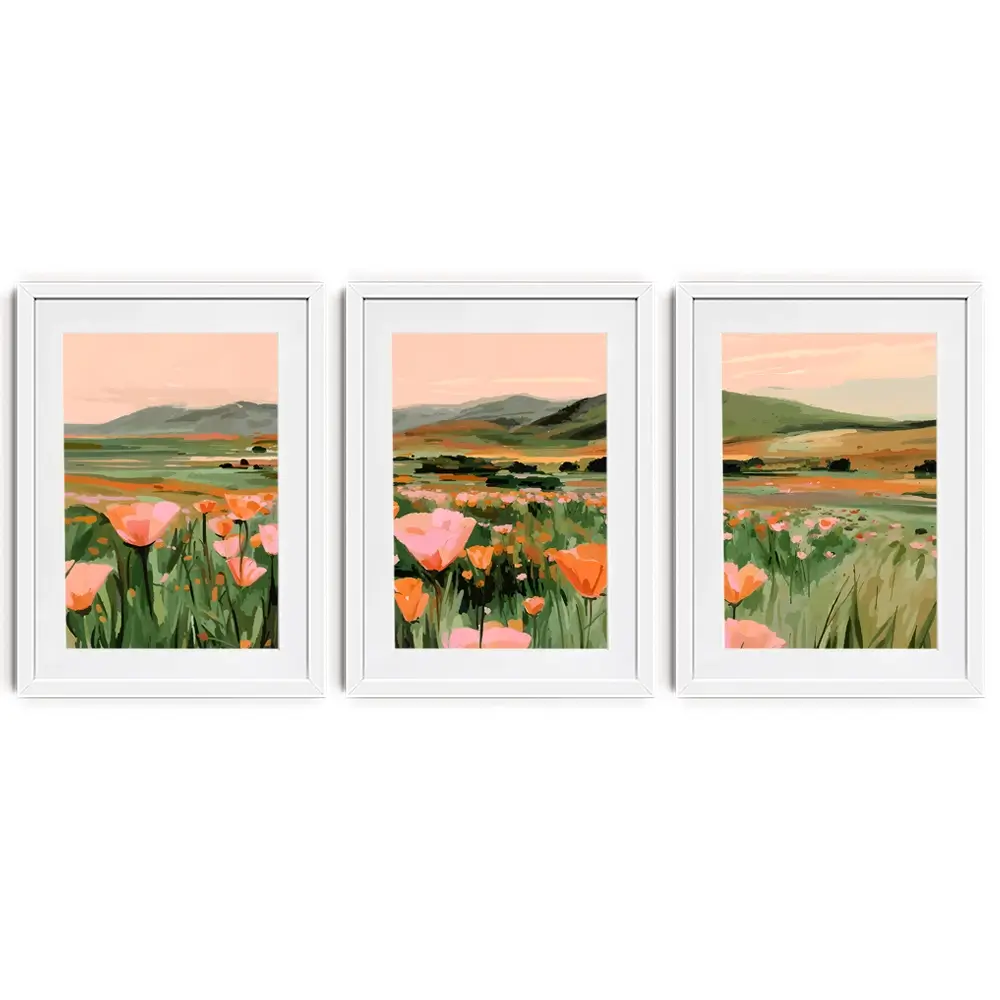 Floral Spread Framed Art Print Trio Floral Spread Framed Art Print Trio wall art product IAmHomeStudio
