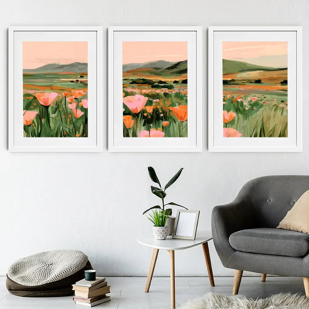 Floral Spread Framed Art Print Trio Floral Spread Framed Art Print Trio wall art product IAmHomeStudio