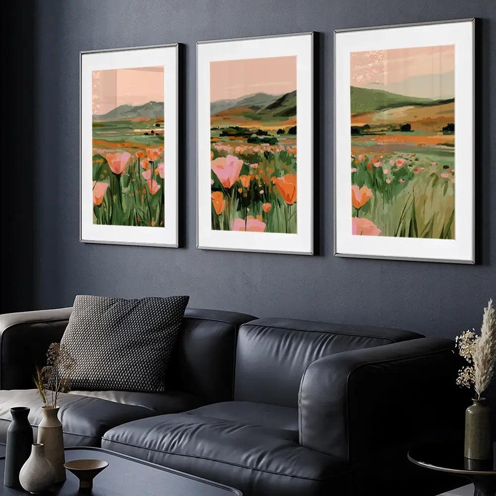 Floral Spread Framed Art Print Trio Floral Spread Framed Art Print Trio wall art product IAmHomeStudio