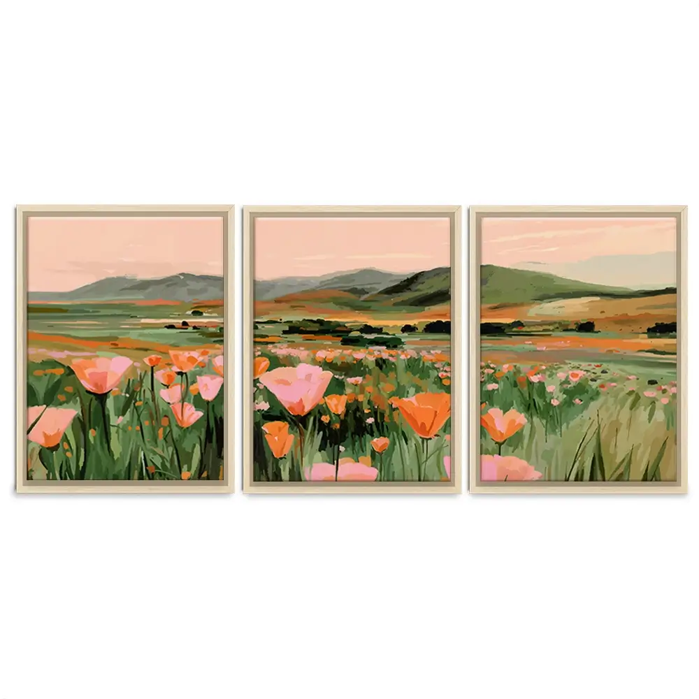 Floral Spread Trio Canvas Print Floral Spread Trio Canvas Print wall art product IAmHomeStudio