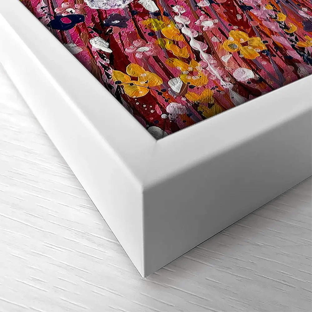 Floral Sunset Warmth Square Canvas Print Floral Sunset Warmth Square Canvas Print wall art product Emma LC Art