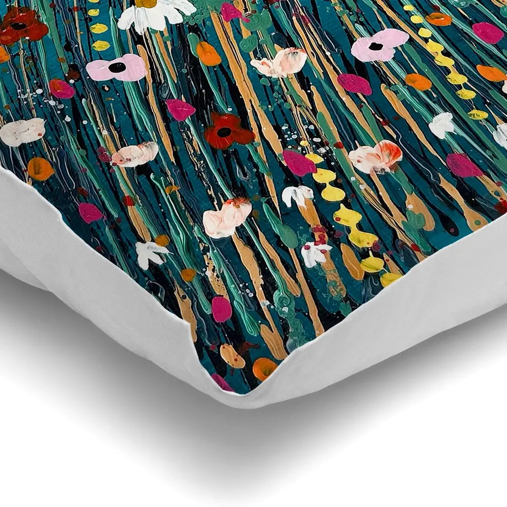 Floral Teal Cushion Floral Teal Cushion wall art product Emma LC Art