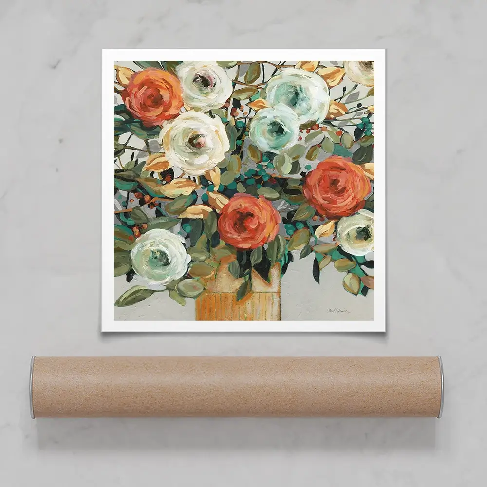 Floral Warmth Square Art Print Floral Warmth Square Art Print wall art product Carol Robinson