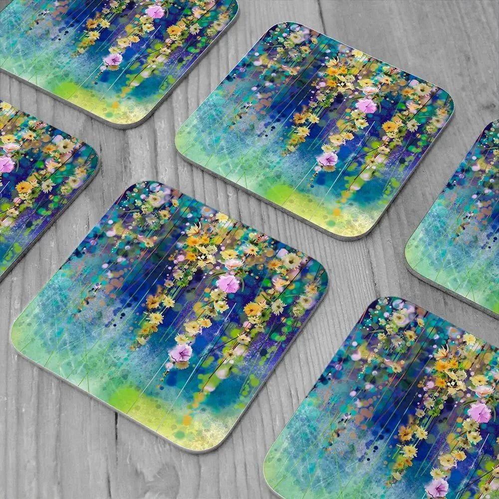 Floral Watercolour Coaster Set Rainbow Soul Tree Coaster Set | Rainbow Soul Tree Art Coasters wall art product pluie_r / Shutterstock