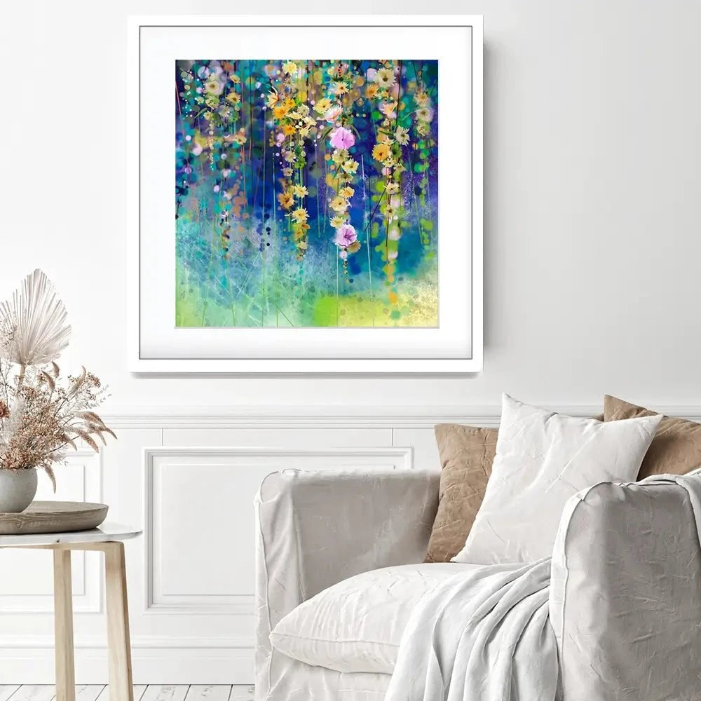 Floral Watercolour Square Framed Art Print Floral Watercolour Square Framed Art Print wall art product pluie_r / Shutterstock