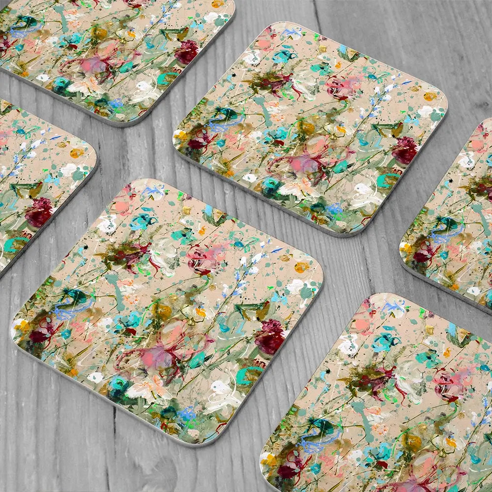 Flower Feeling Coaster Set Flower Feeling Coaster Set wall art product Art Print Shop