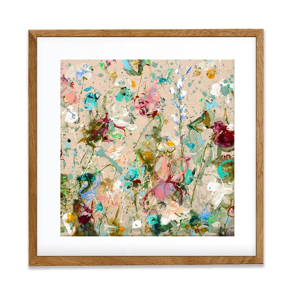 Flower Feeling Square Framed Art Print Flower Feeling Square Framed Art Print wall art product Art Print Shop