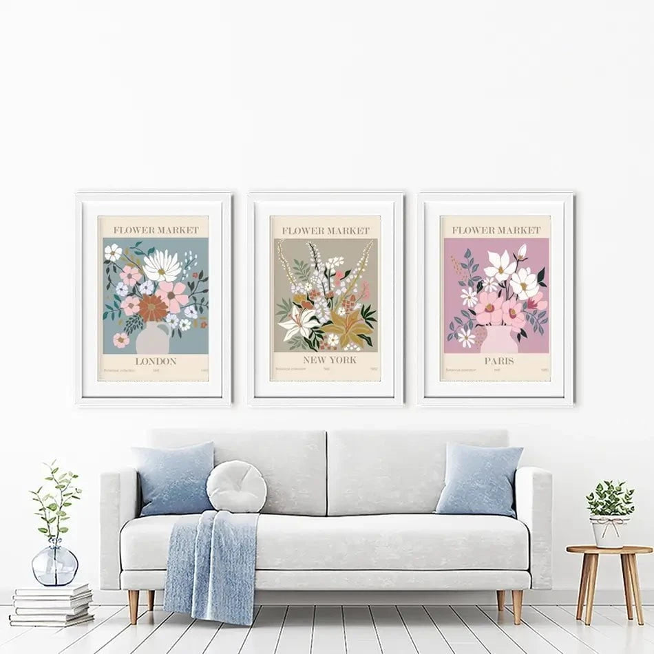 Flower Market Framed Art Print Trio Flower Market Framed Art Print Trio wall art product Lana Brow / Shutterstock