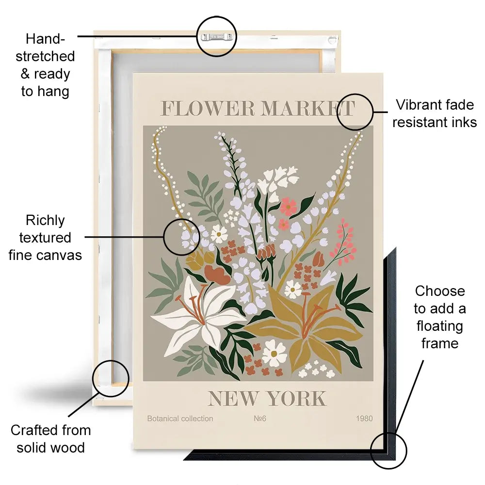 Flower Market Trio Canvas Print Flower Market Trio Canvas Print wall art product Lana Brow / Shutterstock