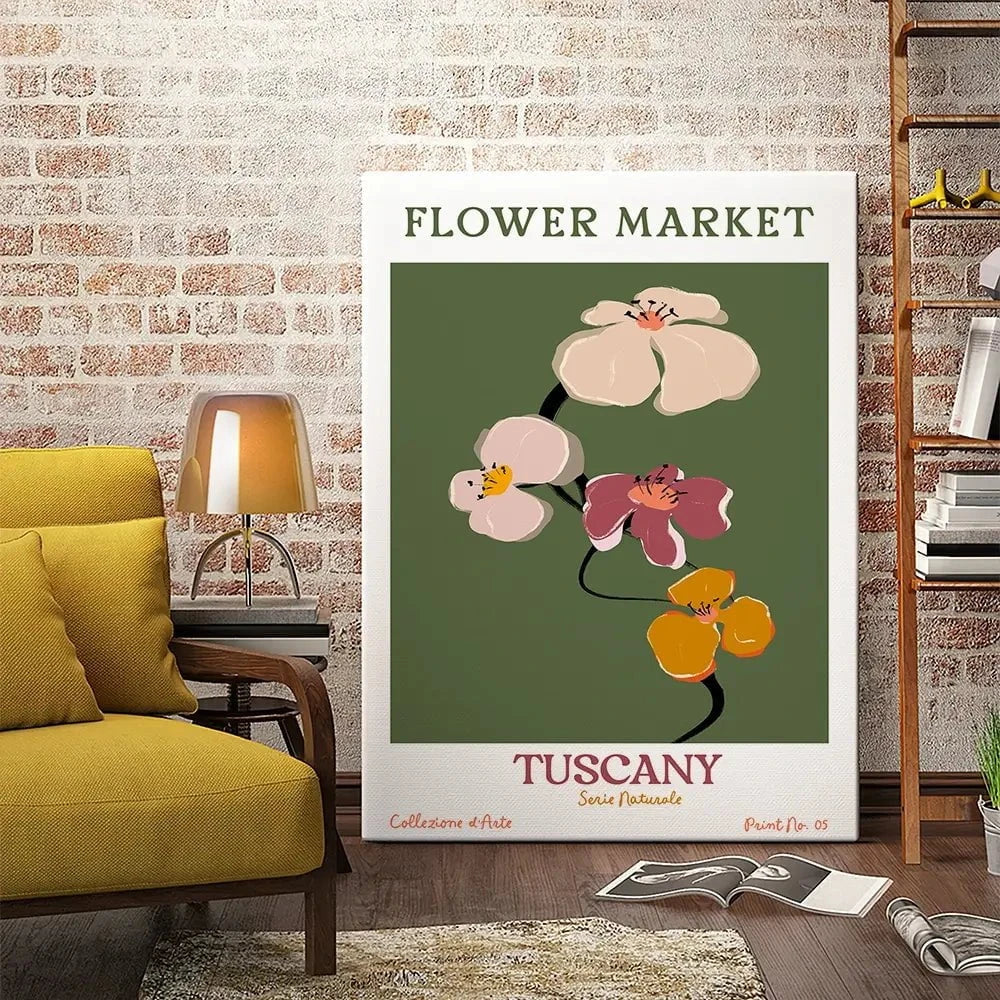 Flower Market Tuscany Canvas Print Flower Market Tuscany Canvas Print wall art product Treechild