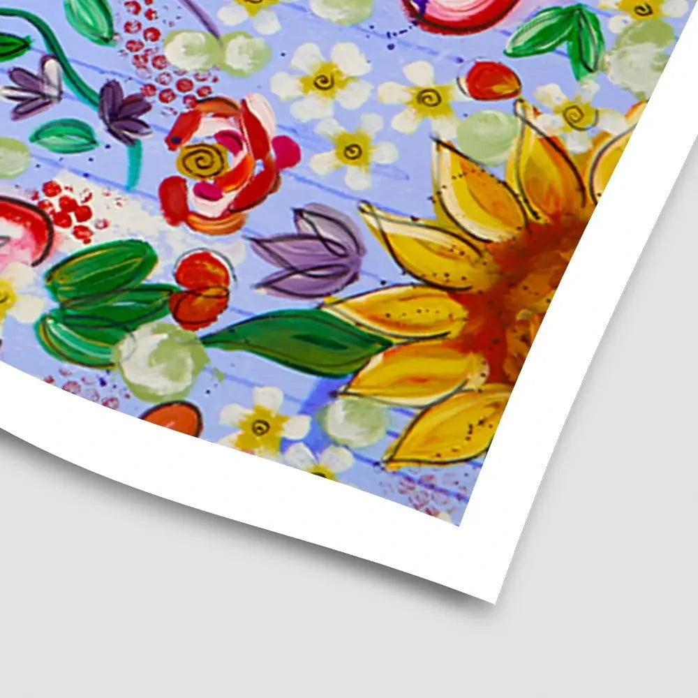 Flower Power Blue Art Print Flower Power Blue Art Print wall art product Elizabeth White