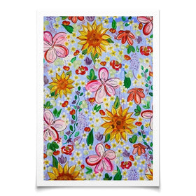 Flower Power Blue Art Print Flower Power Blue Art Print wall art product Elizabeth White