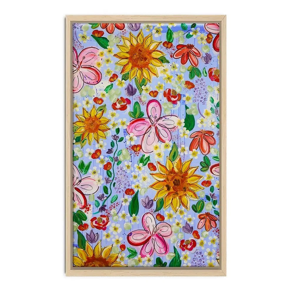 Flower Power Blue Canvas Print Flower Power Blue Canvas Print wall art product Elizabeth White