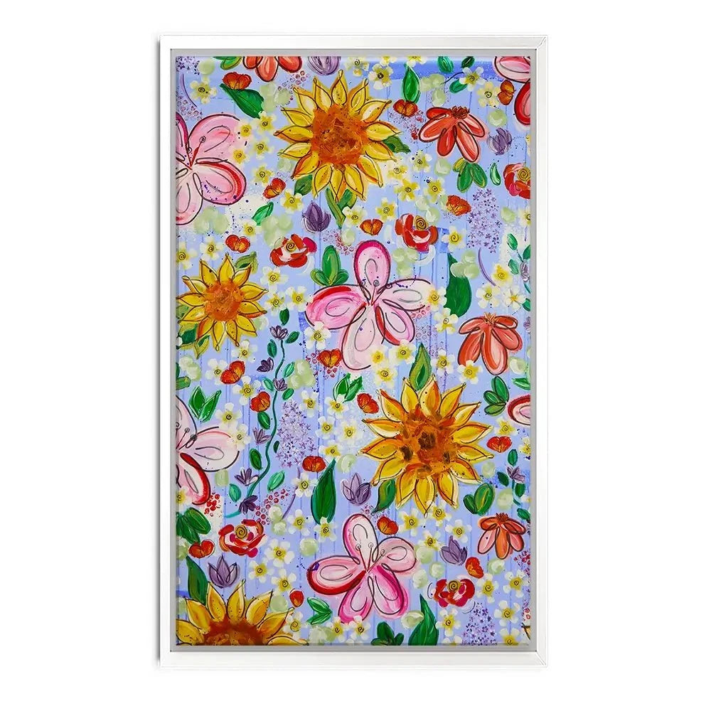 Flower Power Blue Canvas Print Flower Power Blue Canvas Print wall art product Elizabeth White