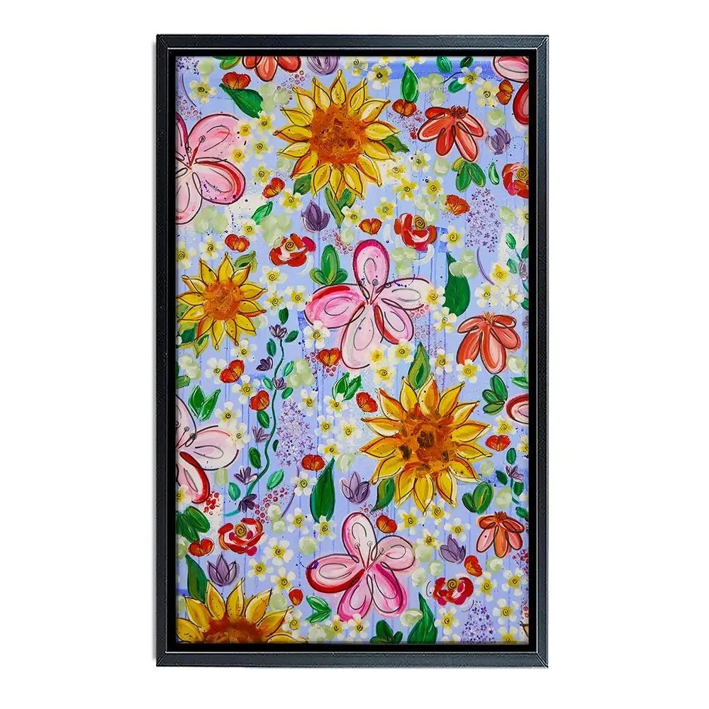 Flower Power Blue Canvas Print Flower Power Blue Canvas Print wall art product Elizabeth White