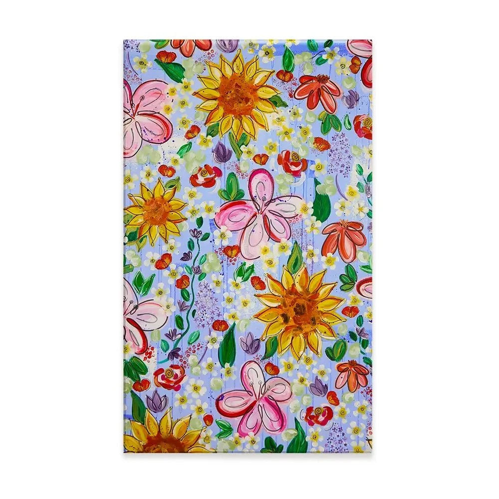 Flower Power Blue Canvas Print Flower Power Blue Canvas Print wall art product Elizabeth White