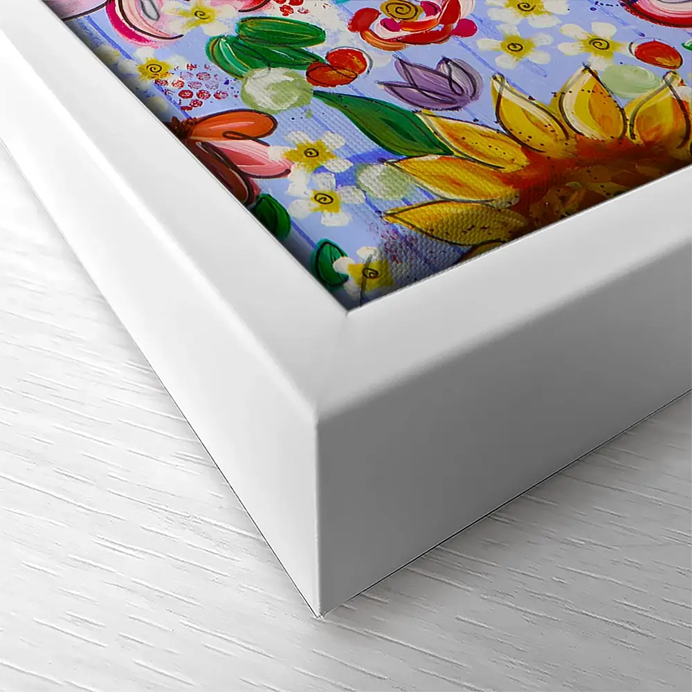 Flower Power Blue Canvas Print Flower Power Blue Canvas Print wall art product Elizabeth White