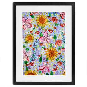 Flower Power Blue Framed Art Print Flower Power Blue Framed Art Print wall art product Elizabeth White