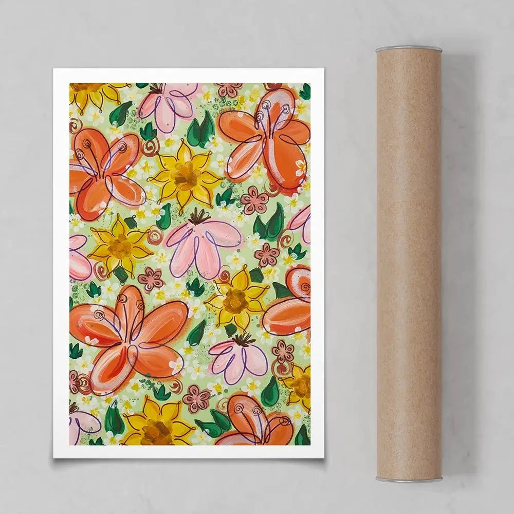 Flower Power Green Art Print Flower Power Green Art Print wall art product Elizabeth White