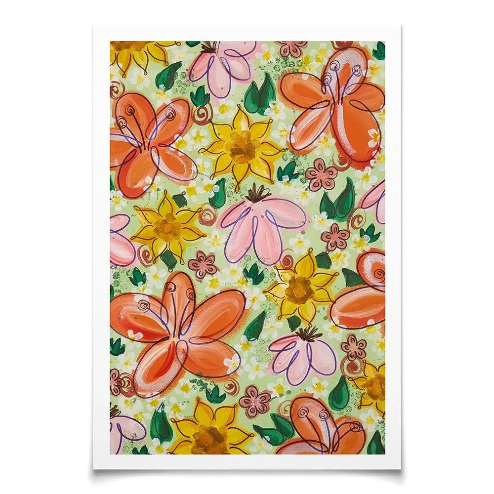 Flower Power Green Art Print Flower Power Green Art Print wall art product Elizabeth White