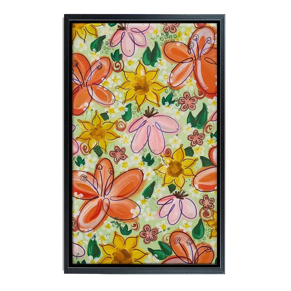 Flower Power Green Canvas Print Flower Power Green Canvas Print wall art product Elizabeth White