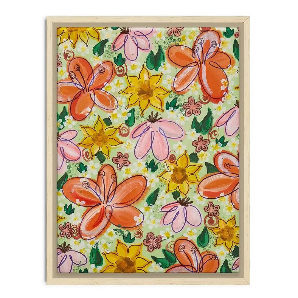 Flower Power Green Canvas Print Flower Power Green Canvas Print wall art product Elizabeth White