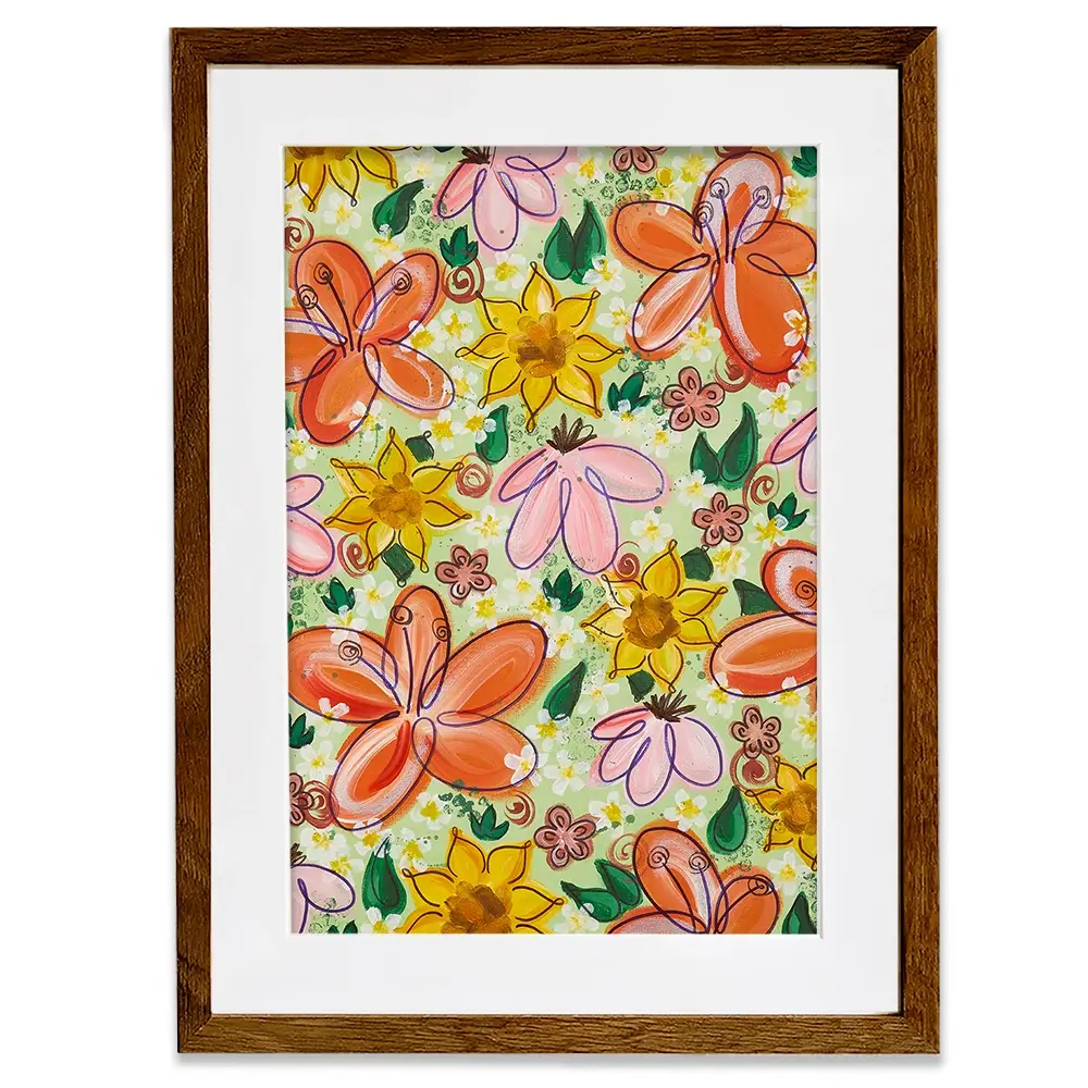 Flower Power Green Framed Art Print Flower Power Green Framed Art Print wall art product Elizabeth White