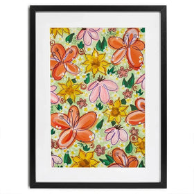 Flower Power Green Framed Art Print Flower Power Green Framed Art Print wall art product Elizabeth White