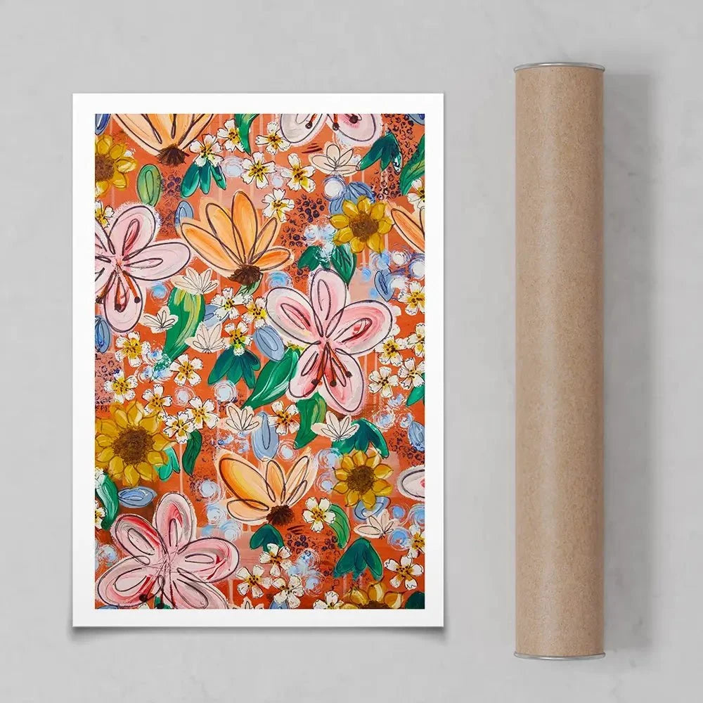 Flower Power Orange Art Print Flower Power Orange Art Print wall art product Elizabeth White