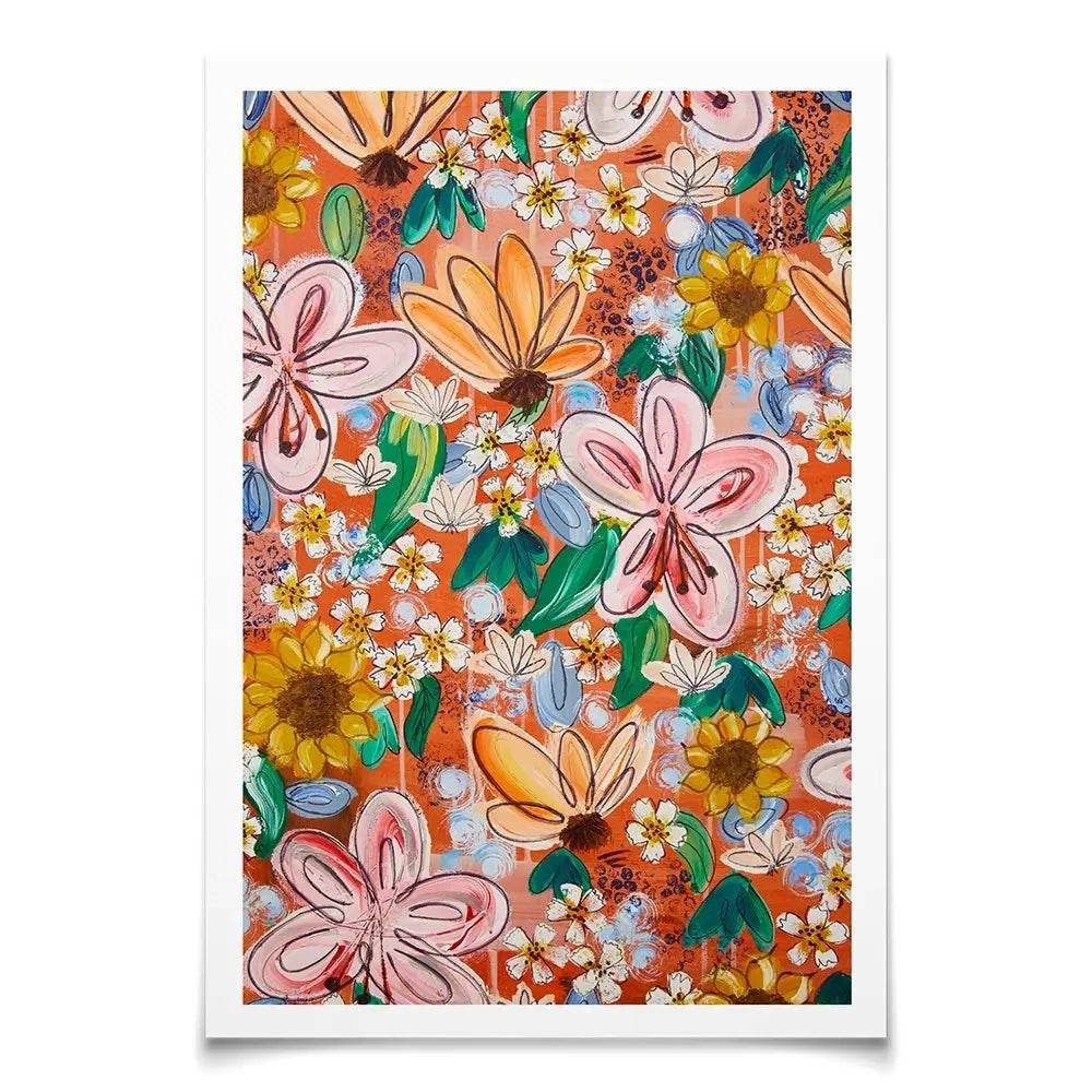 Flower Power Orange Art Print Flower Power Orange Art Print wall art product Elizabeth White