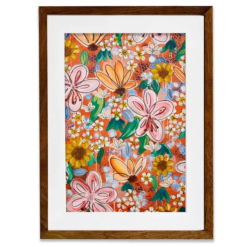 Flower Power Orange Framed Art Print Flower Power Orange Framed Art Print wall art product Elizabeth White