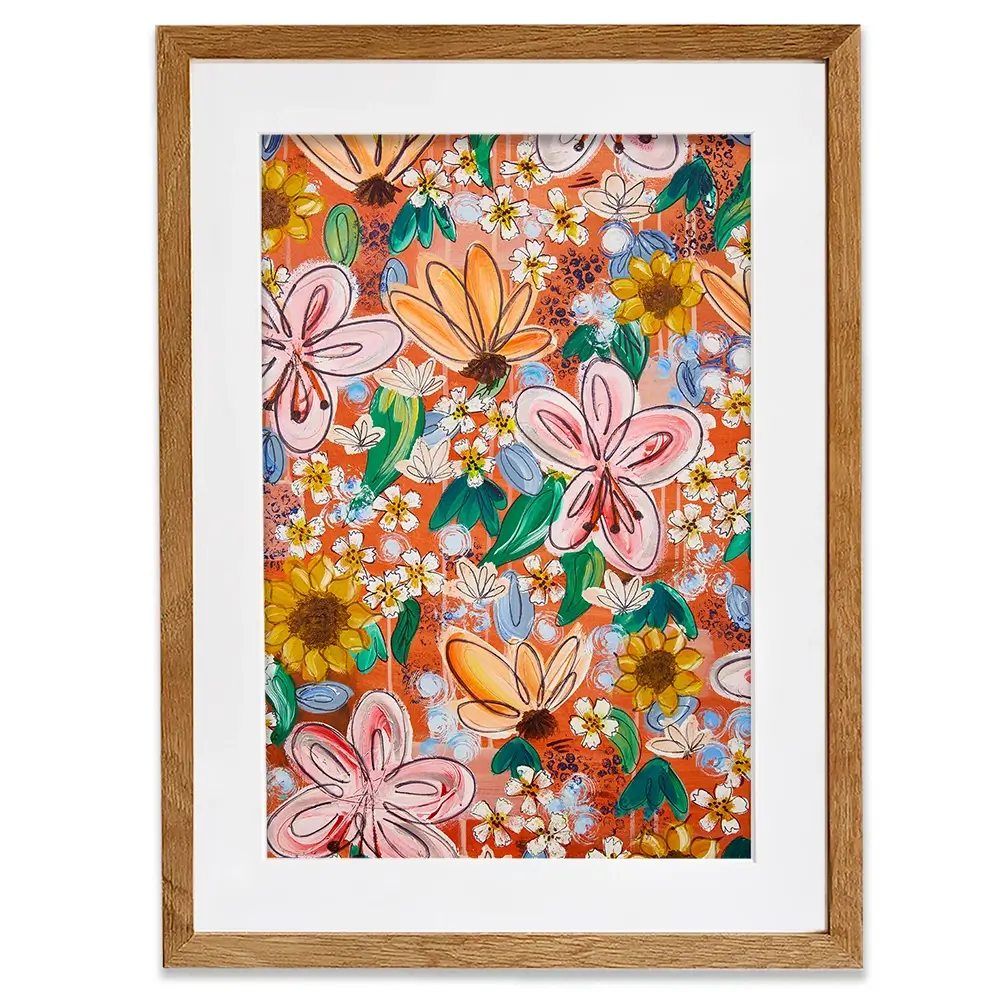 Flower Power Orange Framed Art Print Flower Power Orange Framed Art Print wall art product Elizabeth White