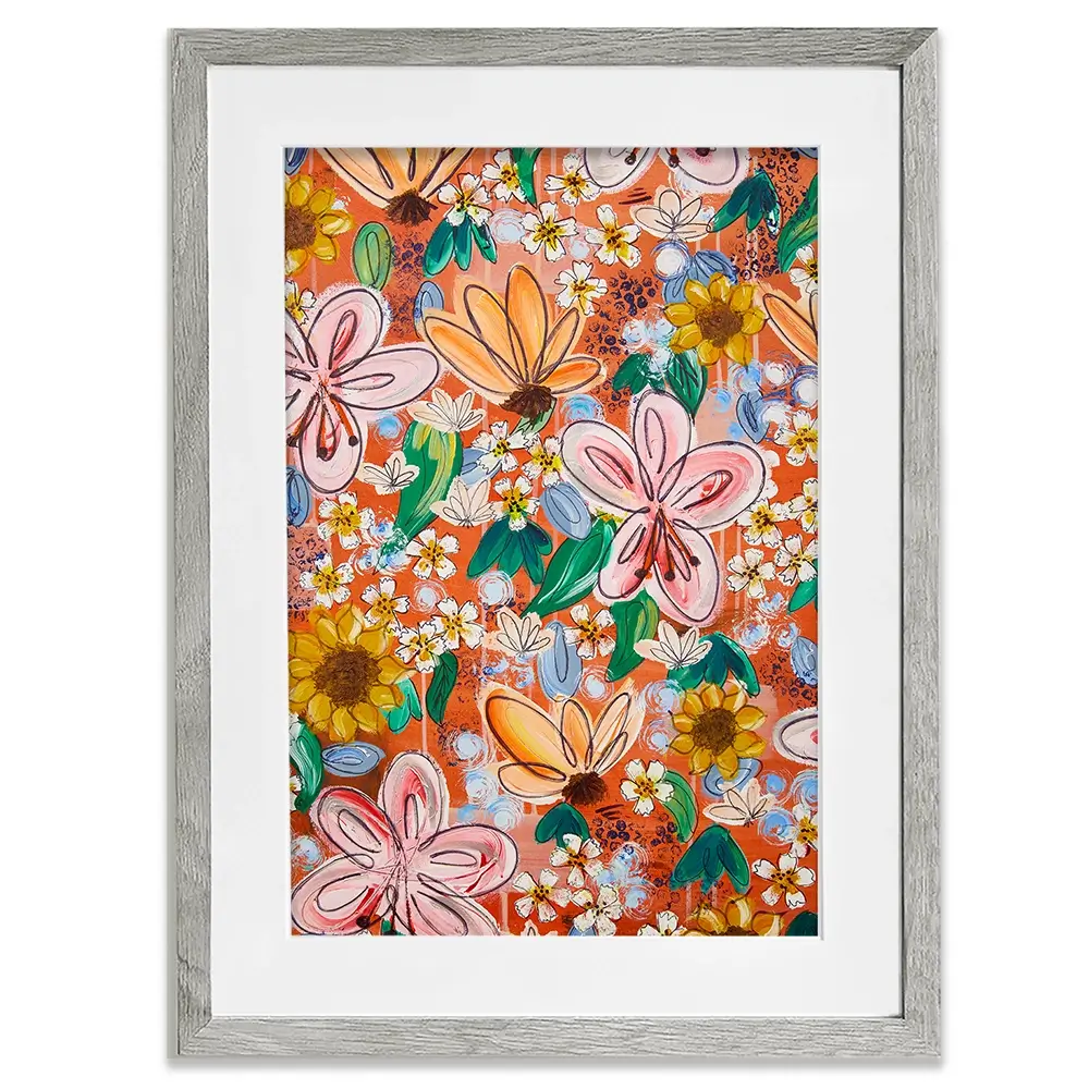 Flower Power Orange Framed Art Print Flower Power Orange Framed Art Print wall art product Elizabeth White