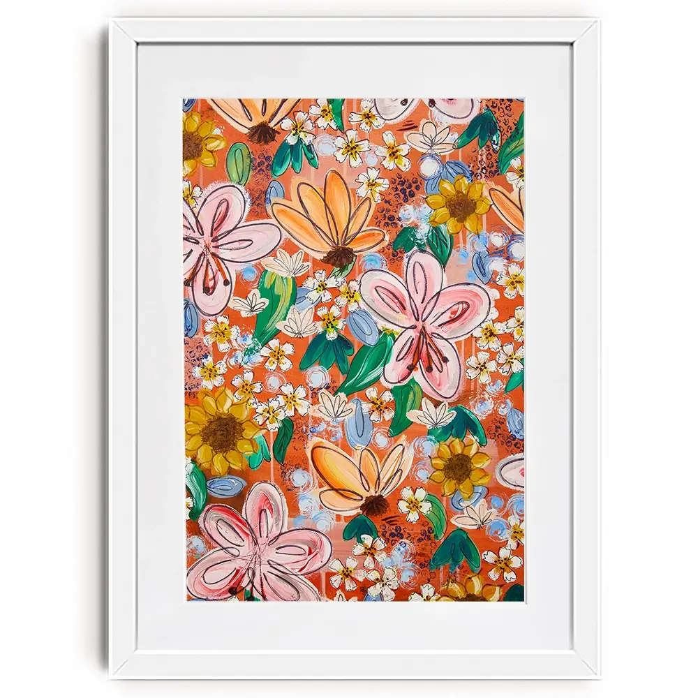 Flower Power Orange Framed Art Print Flower Power Orange Framed Art Print wall art product Elizabeth White