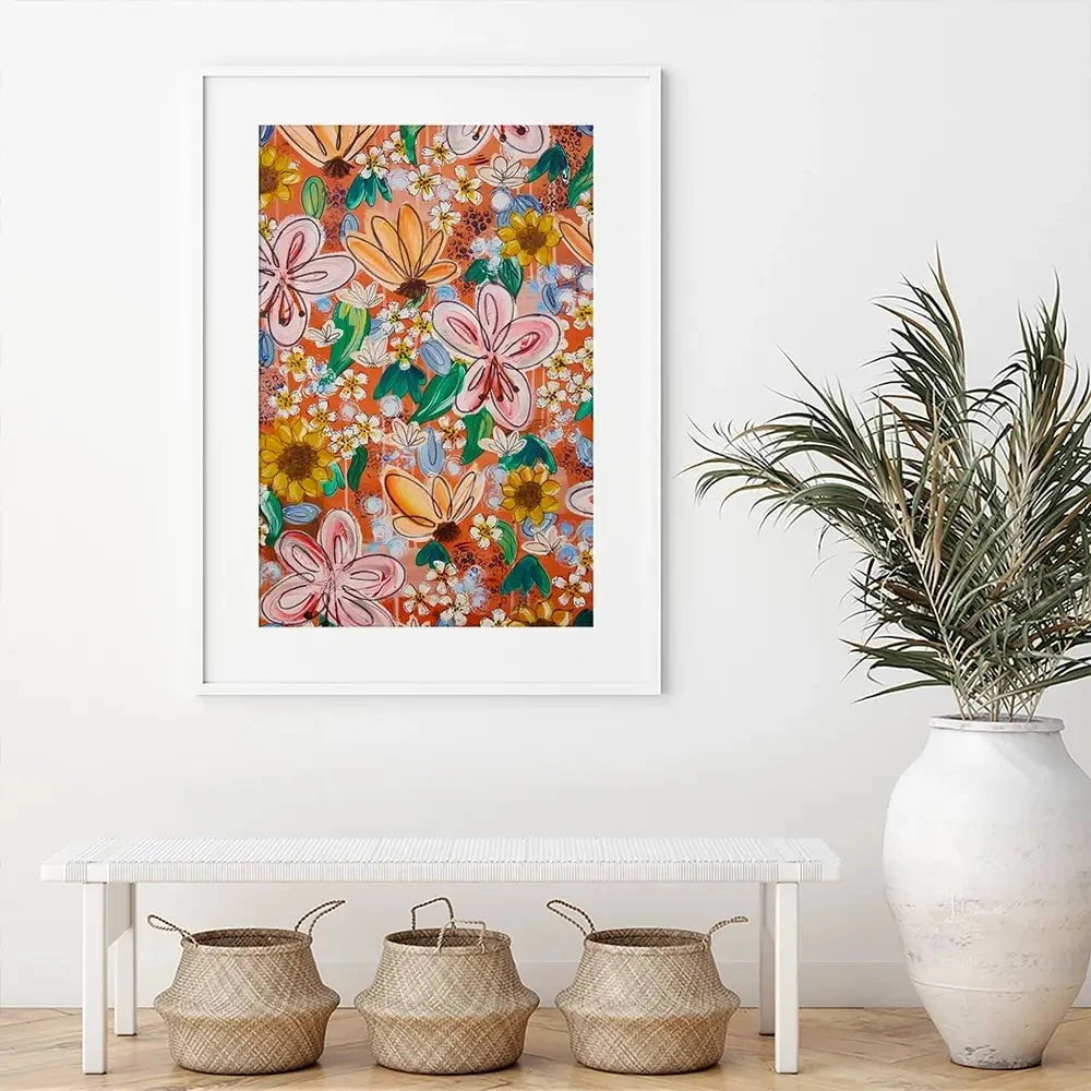 Flower Power Orange Framed Art Print Flower Power Orange Framed Art Print wall art product Elizabeth White