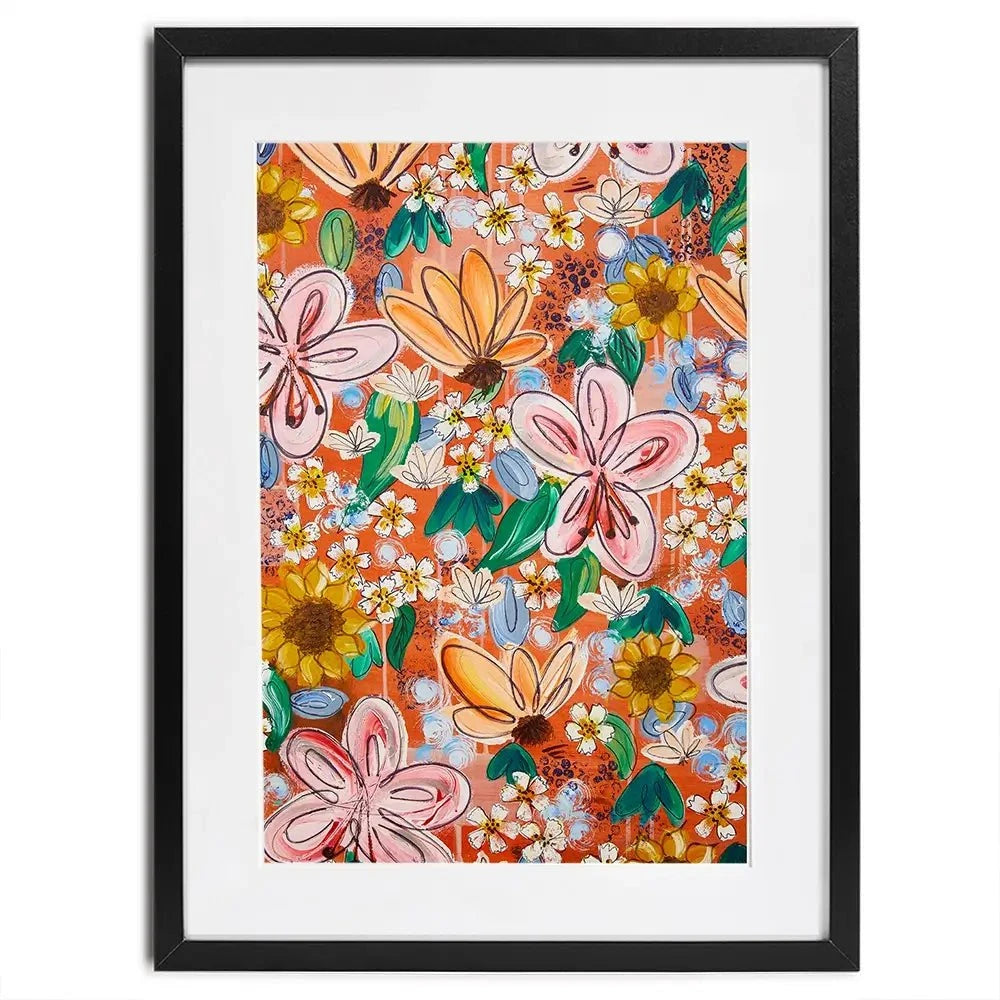 Flower Power Orange Framed Art Print Flower Power Orange Framed Art Print wall art product Elizabeth White
