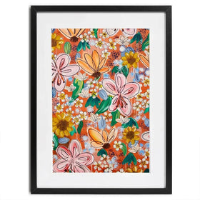 Flower Power Orange Framed Art Print Flower Power Orange Framed Art Print wall art product Elizabeth White
