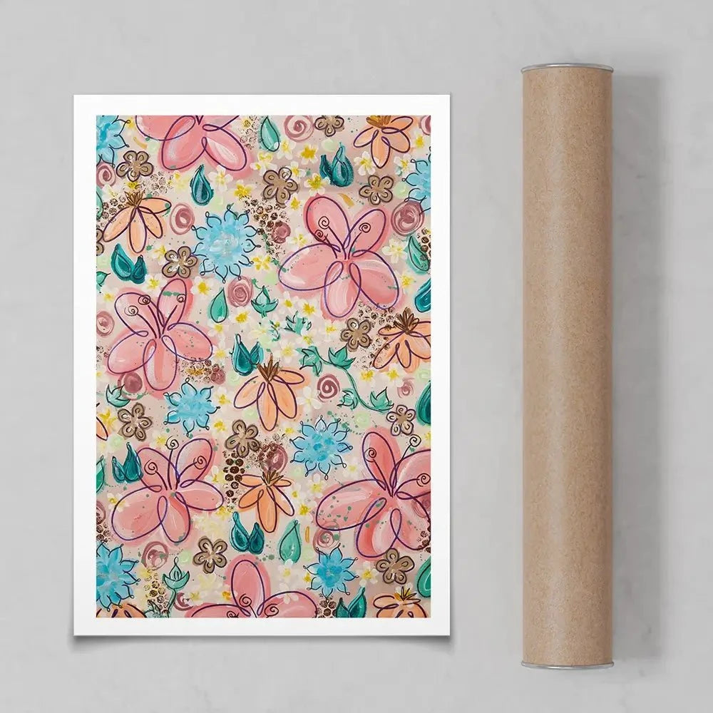 Flower Power Pink Art Print Flower Power Pink Art Print wall art product Elizabeth White