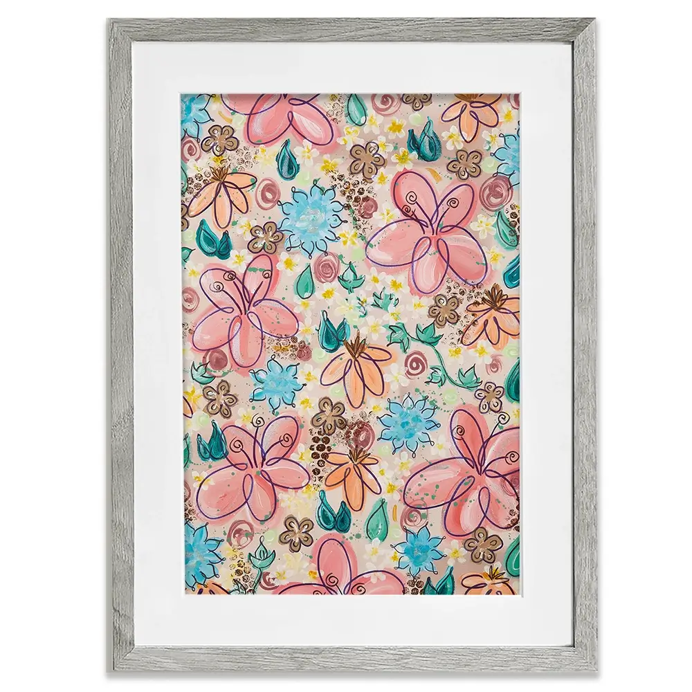 Flower Power Pink Framed Art Print Flower Power Pink Framed Art Print wall art product Elizabeth White